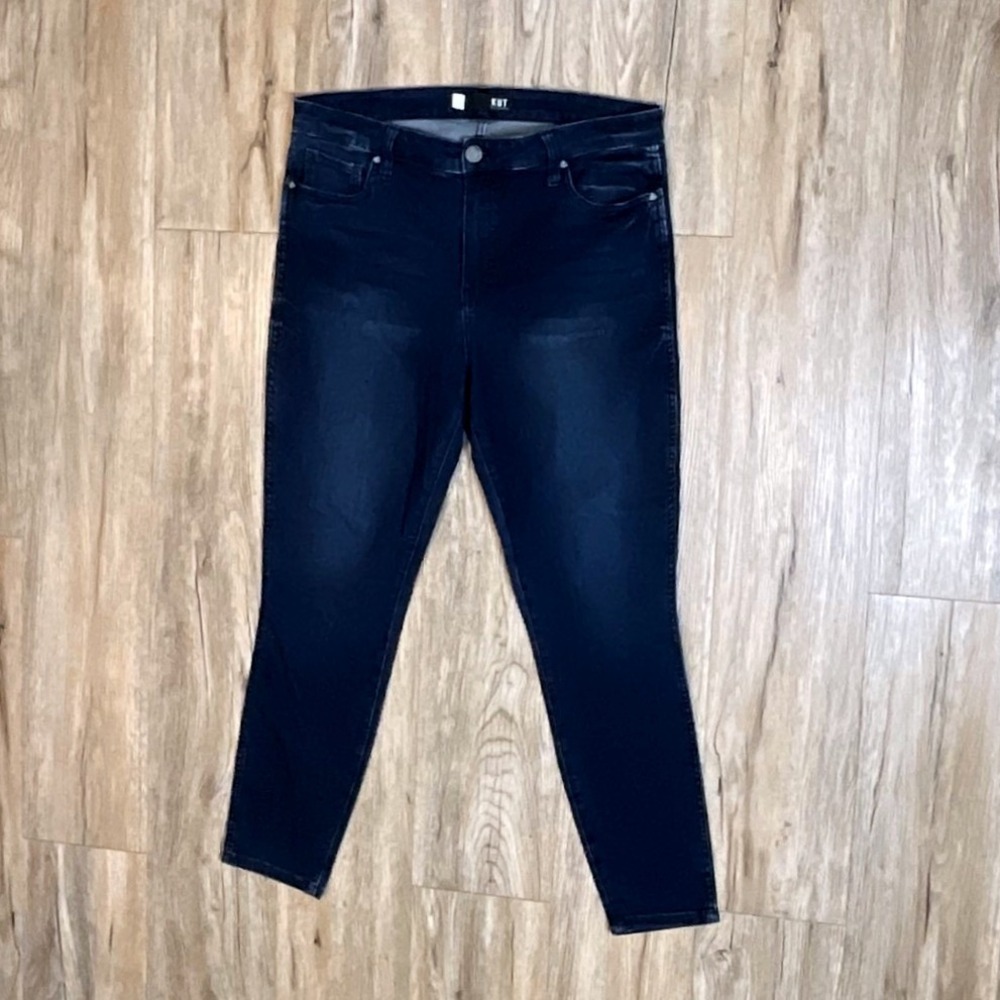 KUT from the Kloth Connie Fab Ab Ankle Skinny Jeans Dark Wash High Rise, Sz 14